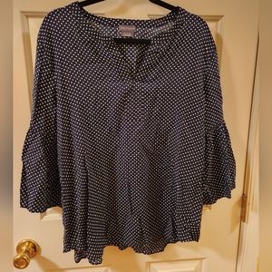 Van Heusen Women's XL Black shirt with polkadots